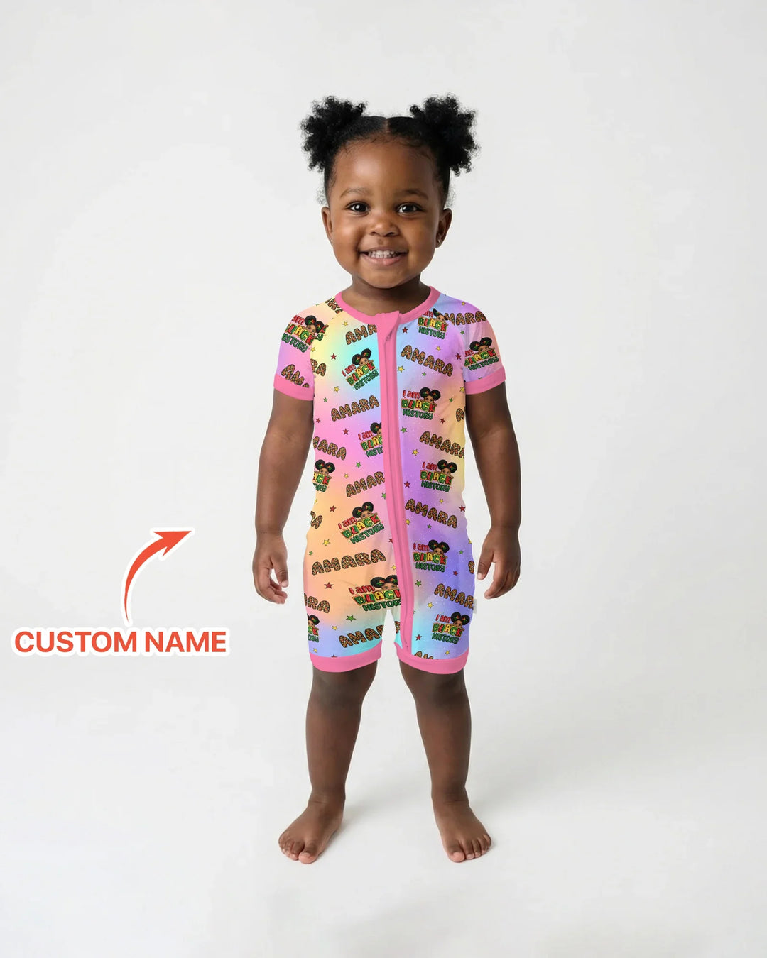 Custom Name I Am Black History Custom Bamboo Shorty Zippy
