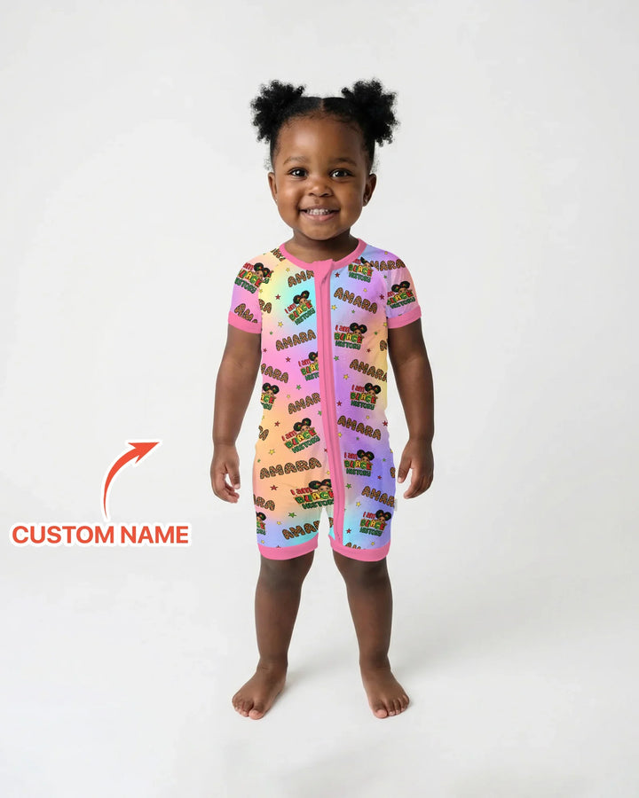 Custom Name I Am Black History Custom Bamboo Shorty Zippy