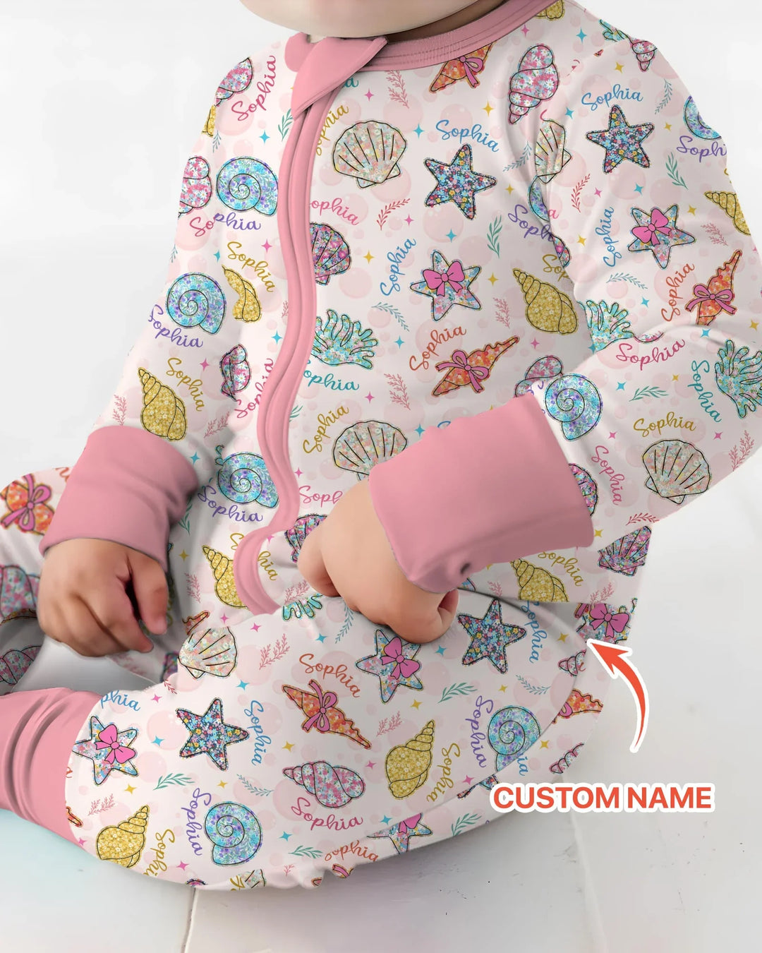 Custom Name Seaside Wildflower Summer Bamboo Convertible Zippy