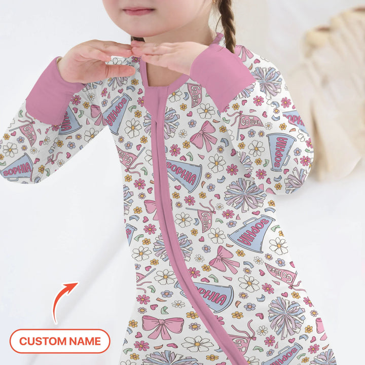 Custom Name Pastel Cheerleader Bamboo Convertible Zippy