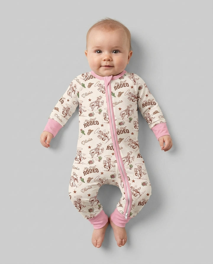 Custom Name First Rodeo Family Matching Bamboo Convertible Zippy