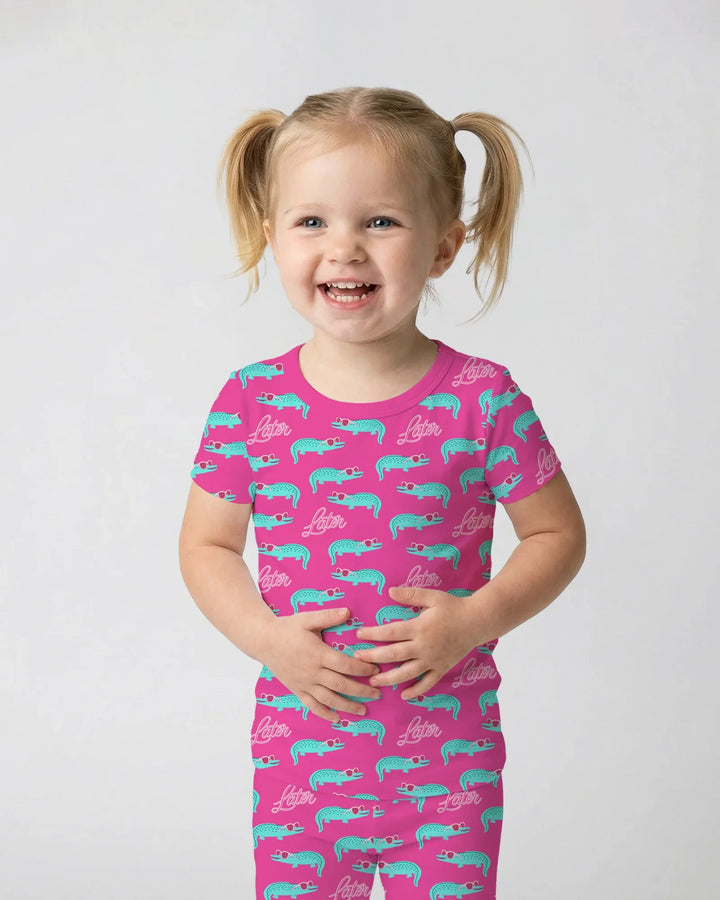 Later Gator Bamboo Two Piece Short Sleeve Pajama Set