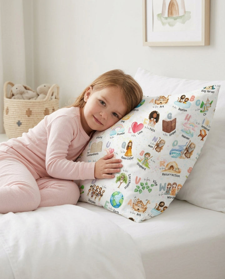 Bible ABC Alphabet Bamboo Pillow Case