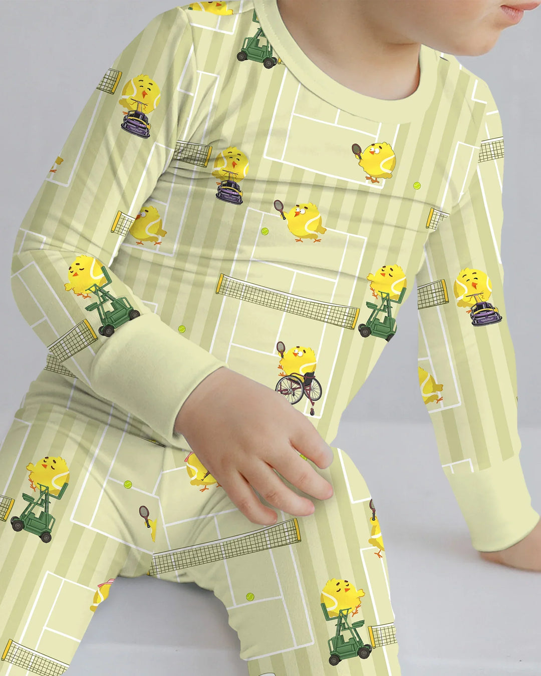 Tennis Bamboo Two Piece Long Sleeve Pajama Set