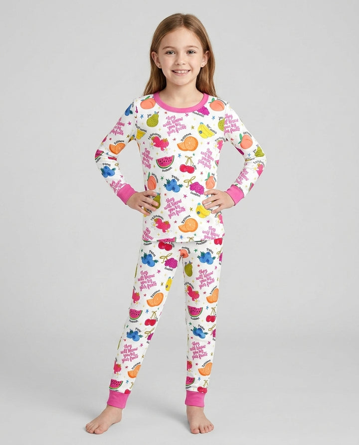 They Will Know You By Your Fruits Bamboo Two Piece Long Sleeve Pajama Set