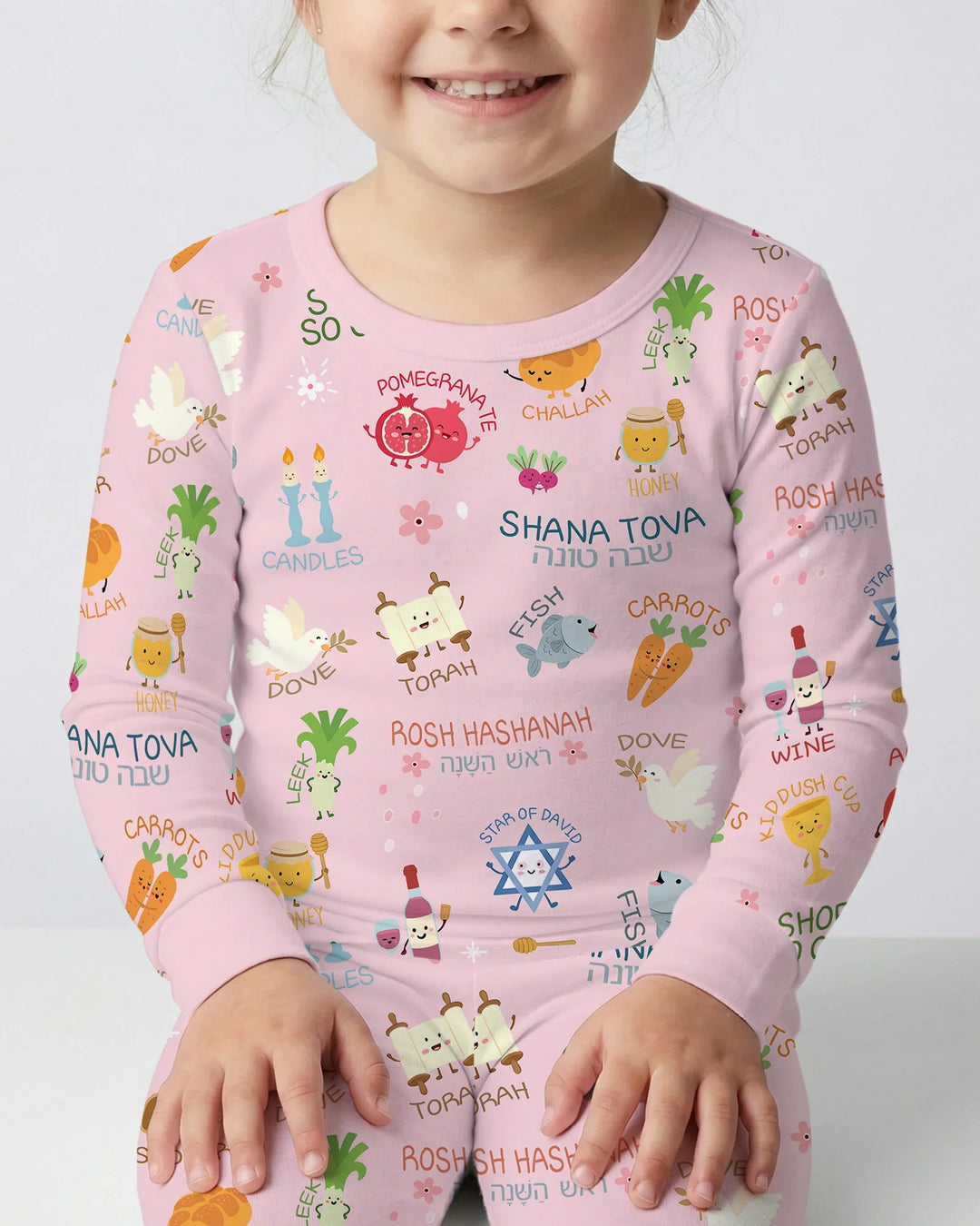 Family Rosh Hashanah Matching Bamboo Two Piece Long Sleeve Pajama Set