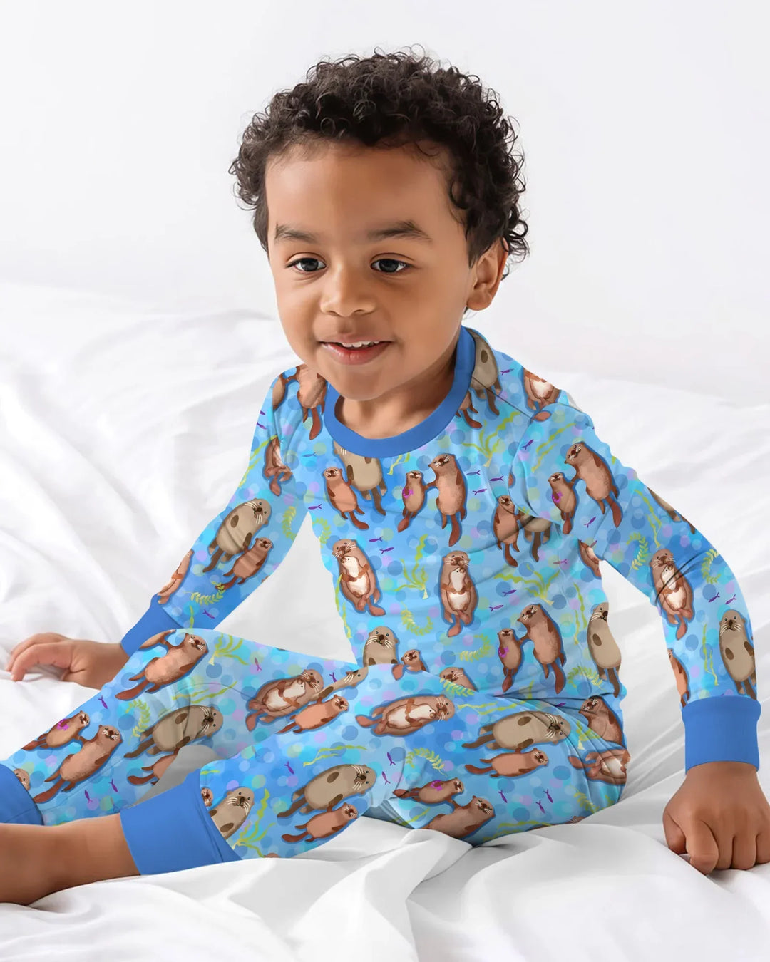 Otterly Together Bamboo Two Piece Long Sleeve Pajama Set