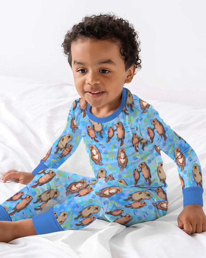 Otterly Together Bamboo Two Piece Long Sleeve Pajama Set