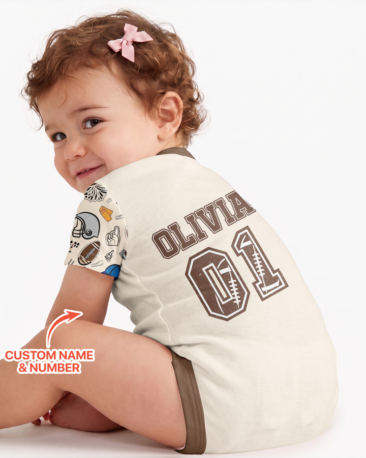On Sundays We Watch Football With Daddy Family Matching Bamboo Bodysuit