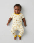 Sweat Yellow Mama Bear Two Piece Short Sleeve Pajama Set