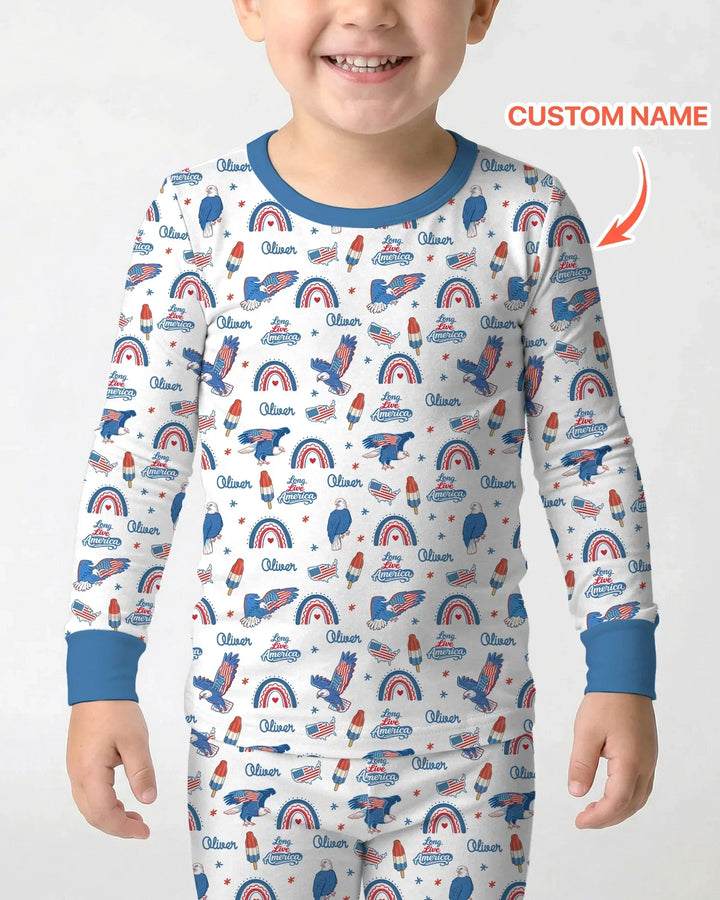Long Live America Bamboo Two Piece Long Sleeve Pajama Set