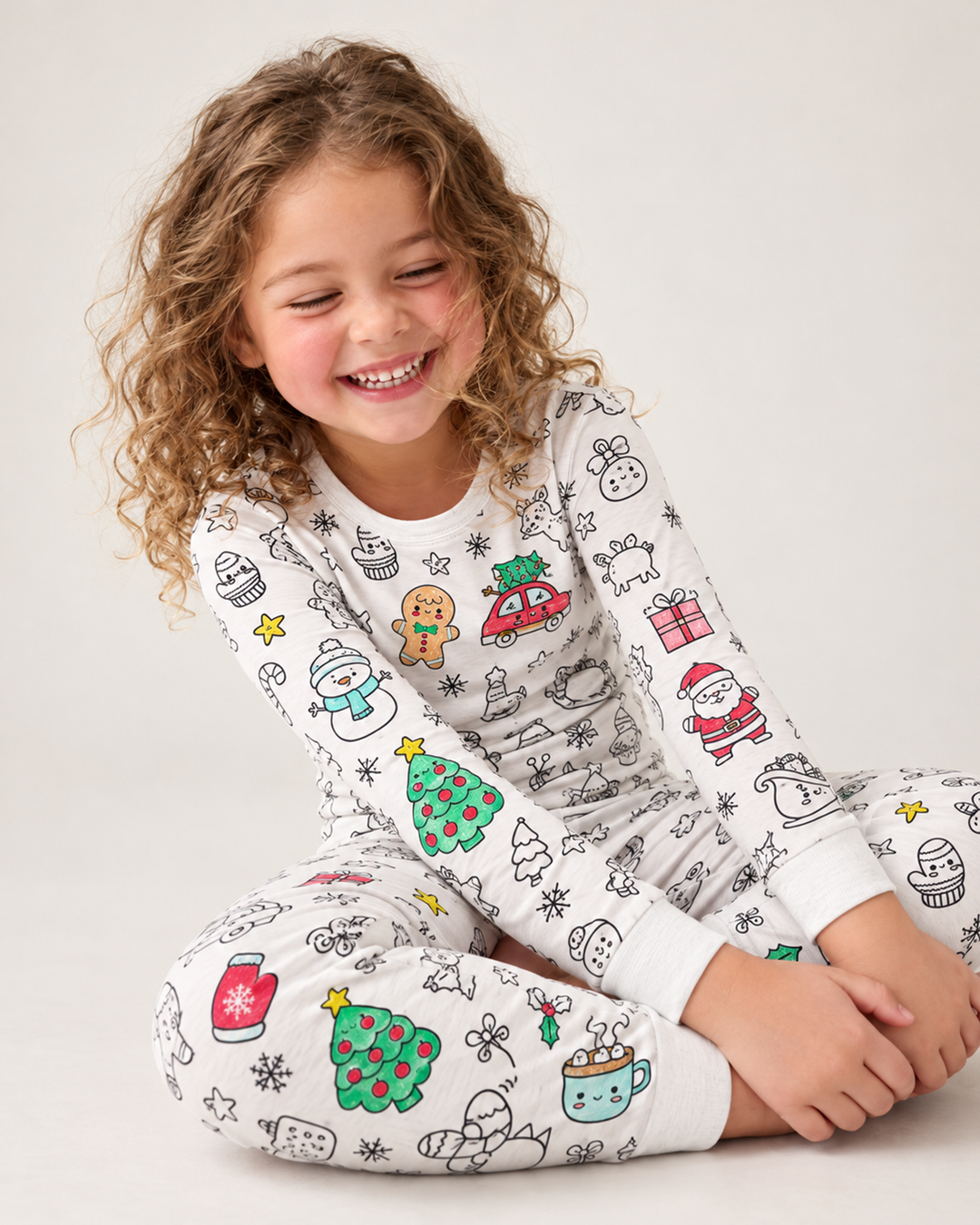Christmas Colorable Bamboo Two Piece Pyjamas Set
