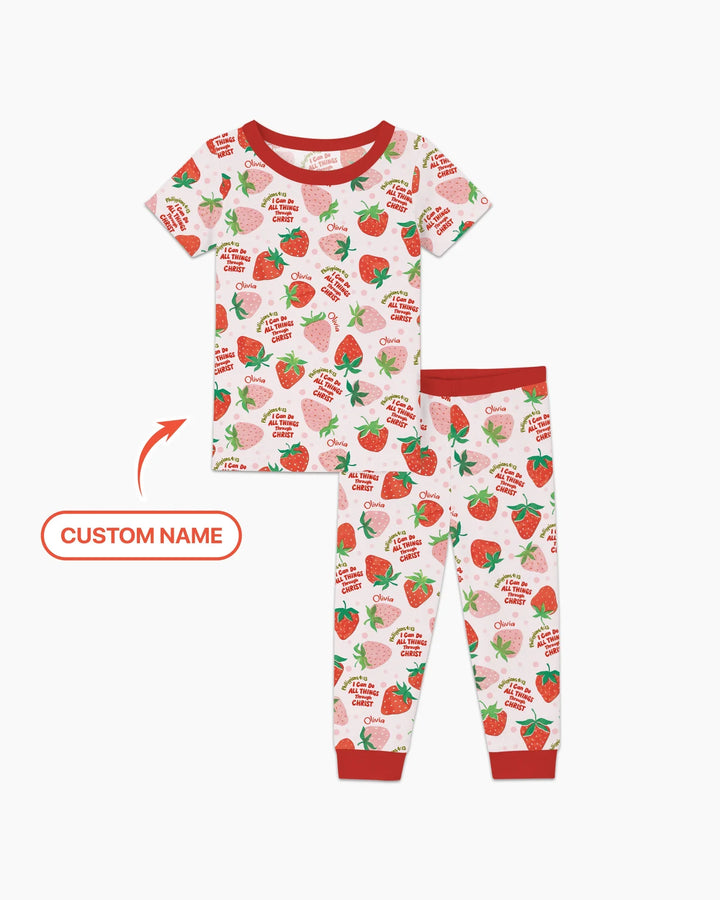 I Can Do All Things Through Christ Bamboo Two Piece Short Sleeve Pajama Set