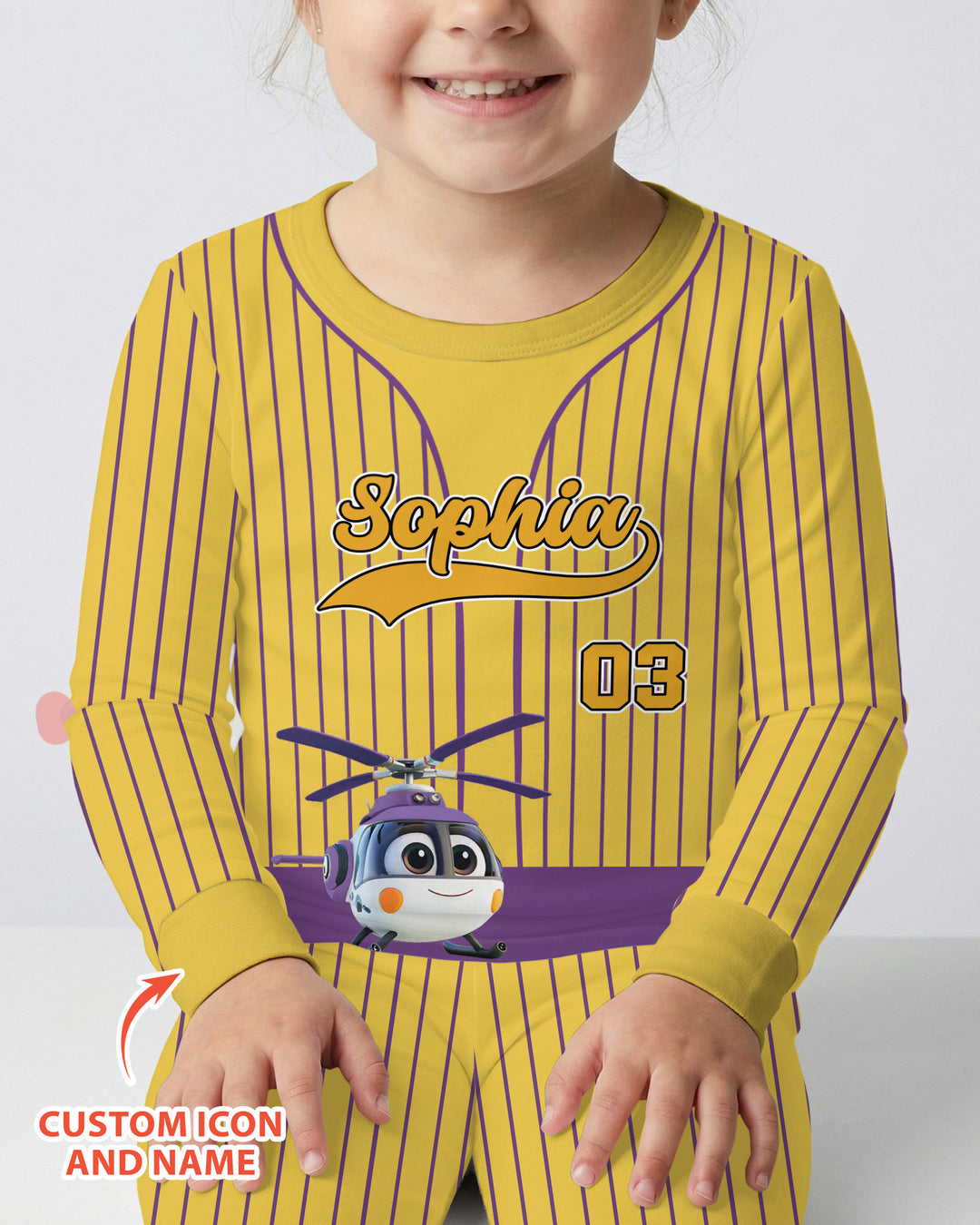 Kid Cartoon Dinosaurus Vehicles Bamboo Two Piece Long Sleeve Pajama Set