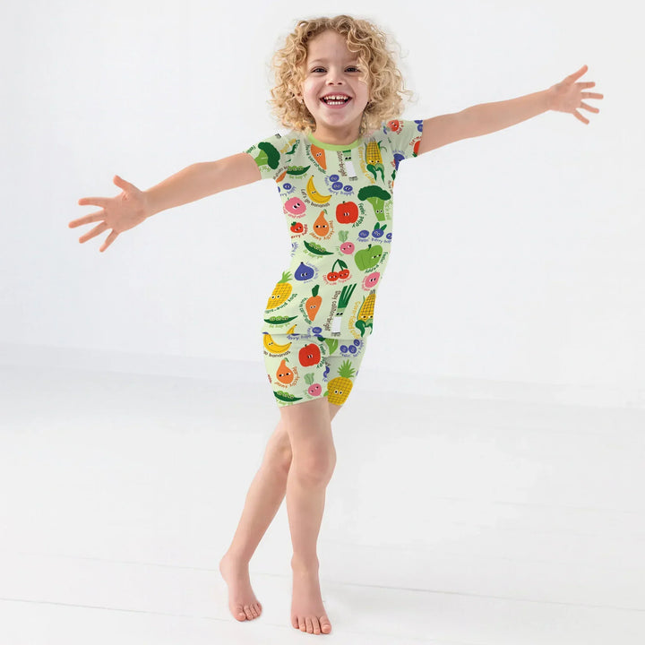 Little Veggie Garden Bamboo Two Piece Short Sleeve Shorts Pajama Set