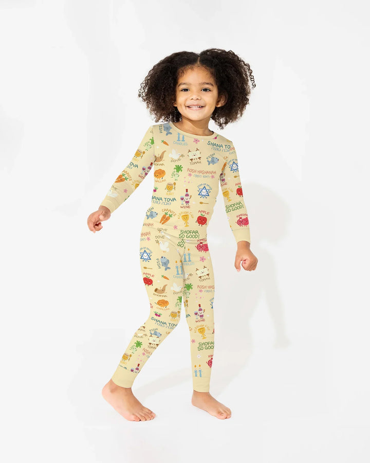 Family Rosh Hashanah Matching Bamboo Two Piece Long Sleeve Pajama Set