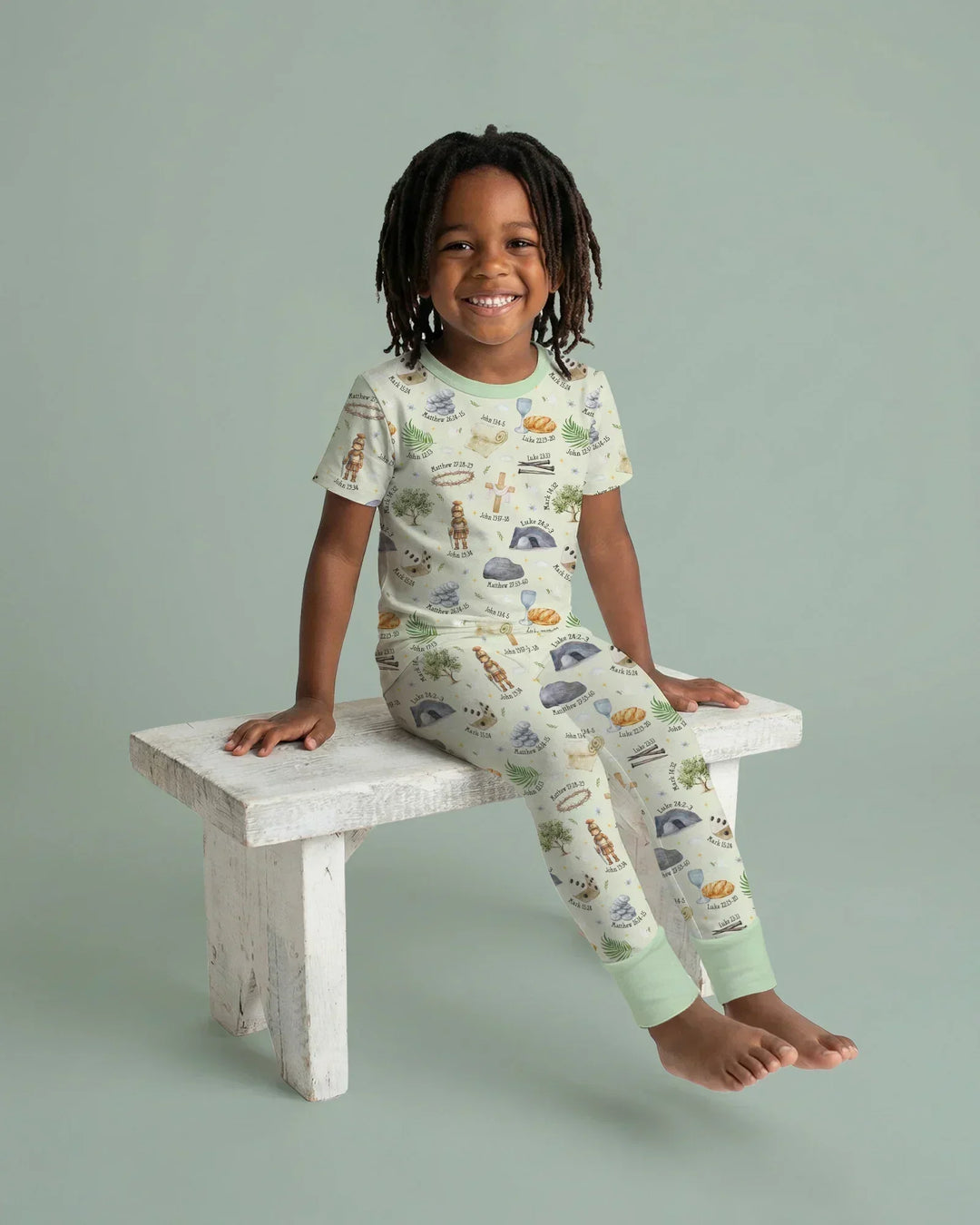 He Is Risen Family Matching Bamboo Two Piece Short Sleeve Pajama Set