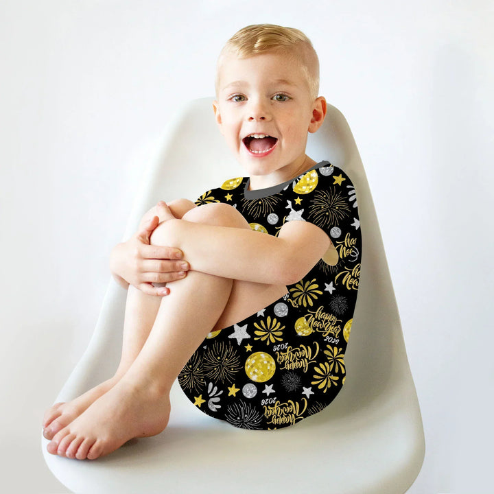 New Year's Eve Celebration Bamboo Two Piece Short Sleeve Shorts Pajama Set
