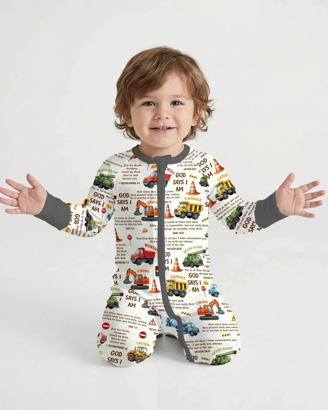 Bible Verse Construction Trucks Bamboo Convertible Zippy