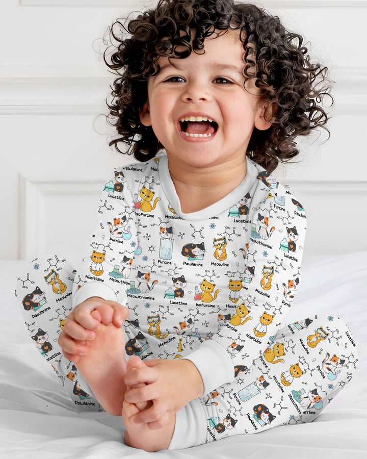 Biochemistry Cat Bamboo Two Piece Long Sleeve Pajama Set