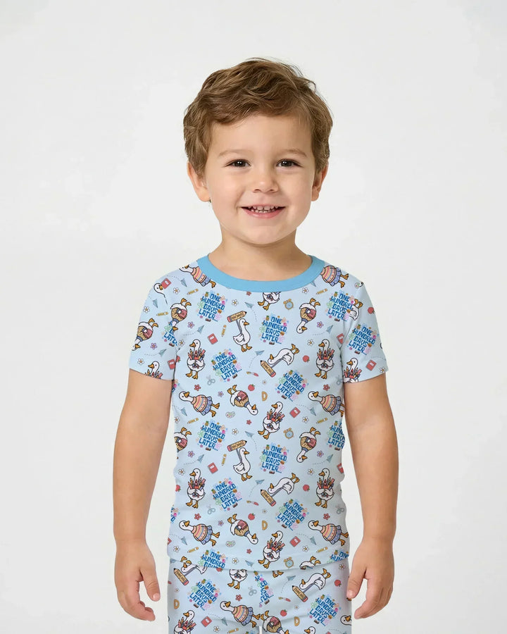 One Hundred Days Later Silly Goose Bamboo Two Piece Short Sleeve Pajama Set