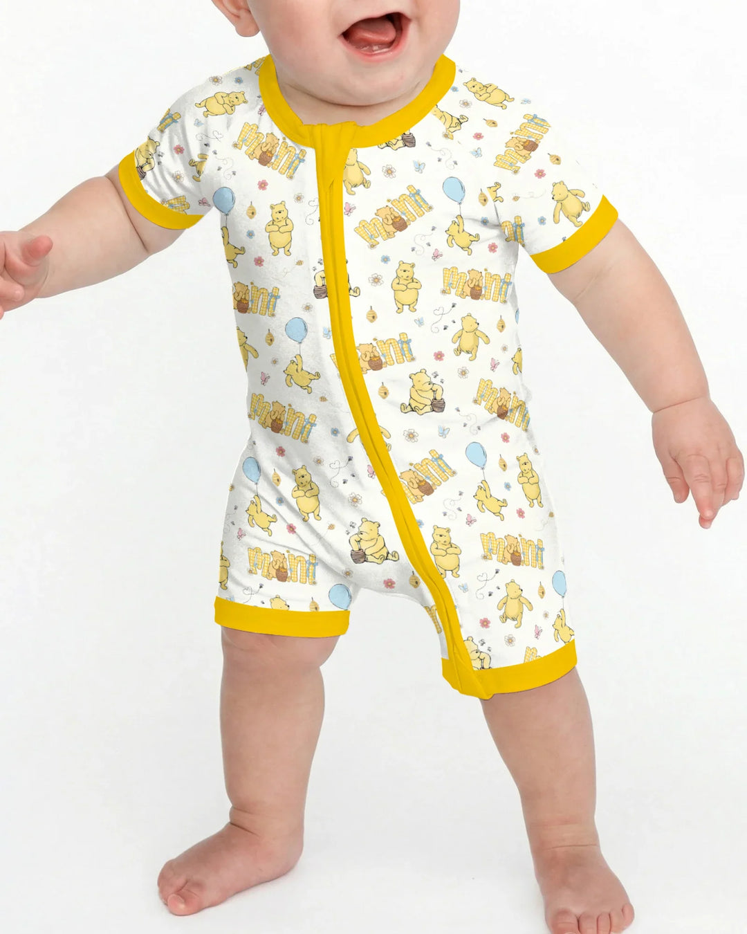 Mama & Mini Honey Bear Bamboo Shorty Zippy
