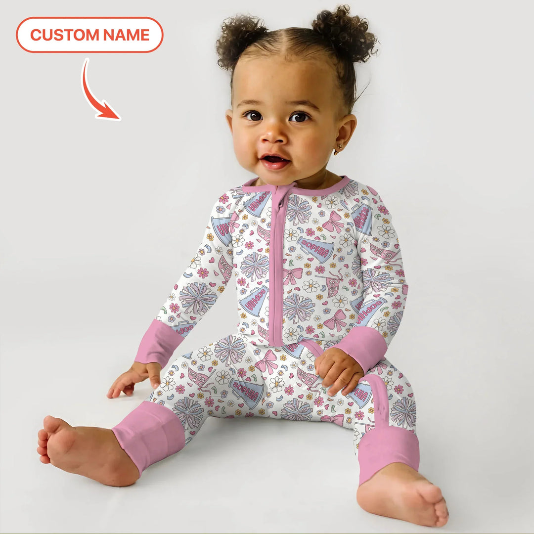 Custom Name Pastel Cheerleader Bamboo Convertible Zippy