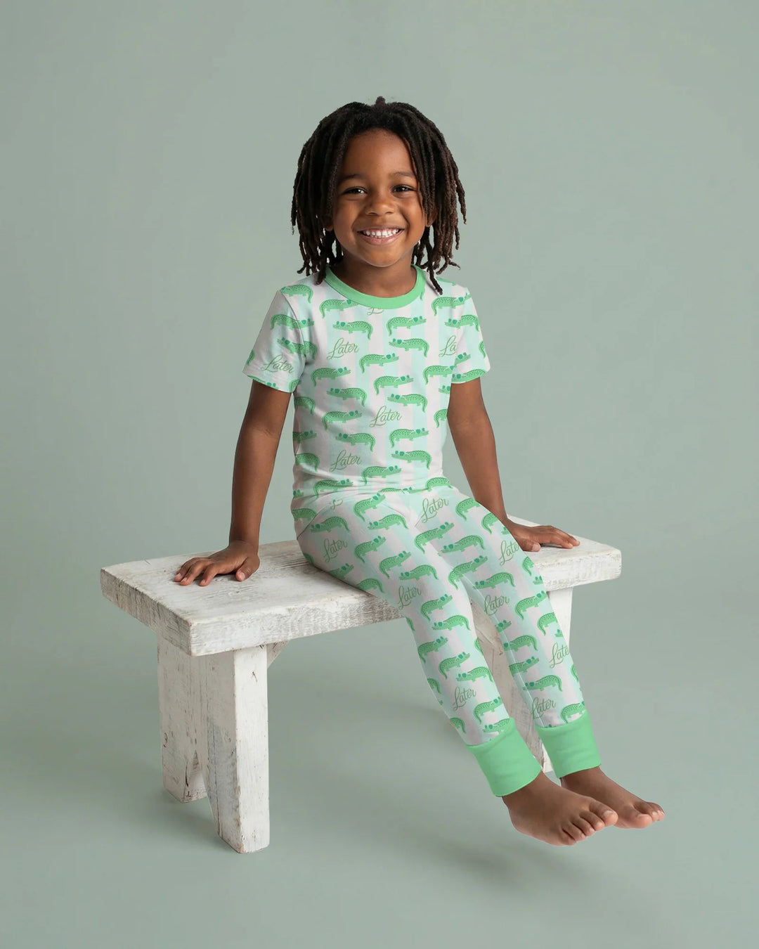 Later Gator Bamboo Two Piece Short Sleeve Pajama Set