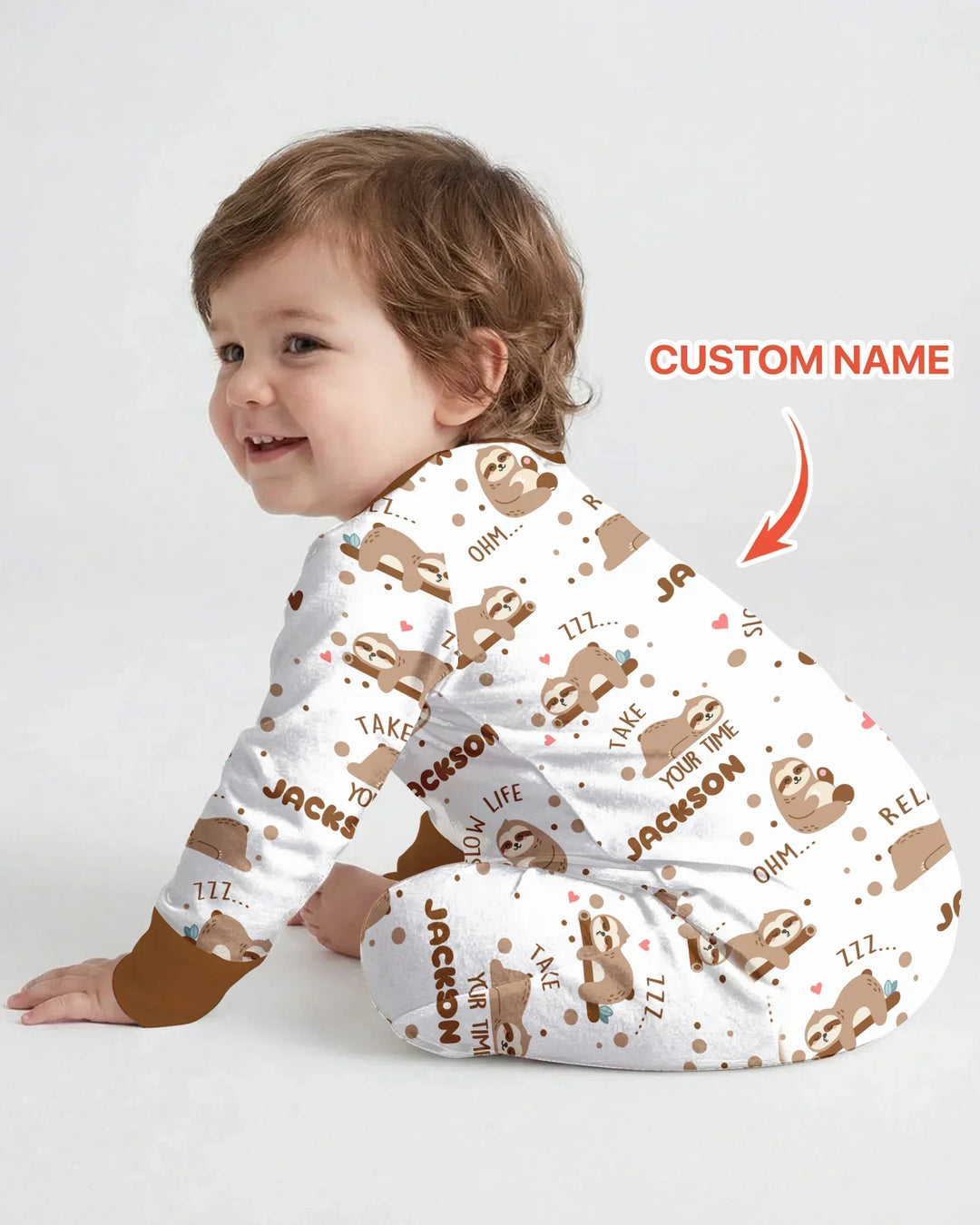Custom Name Cute Sloth Bamboo Convertible Zippy