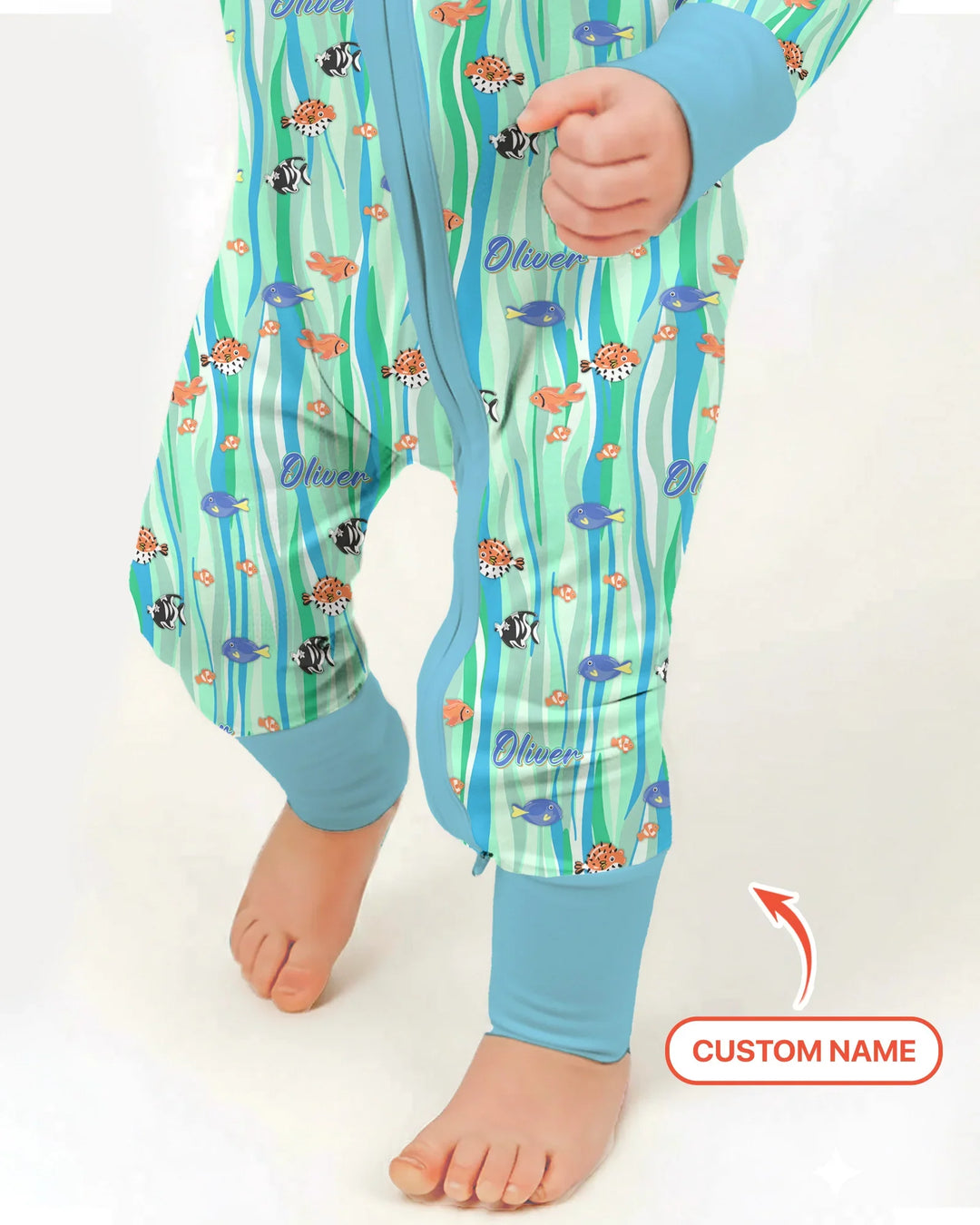 Custom Name Summer Beach Bamboo Convertible Zippy