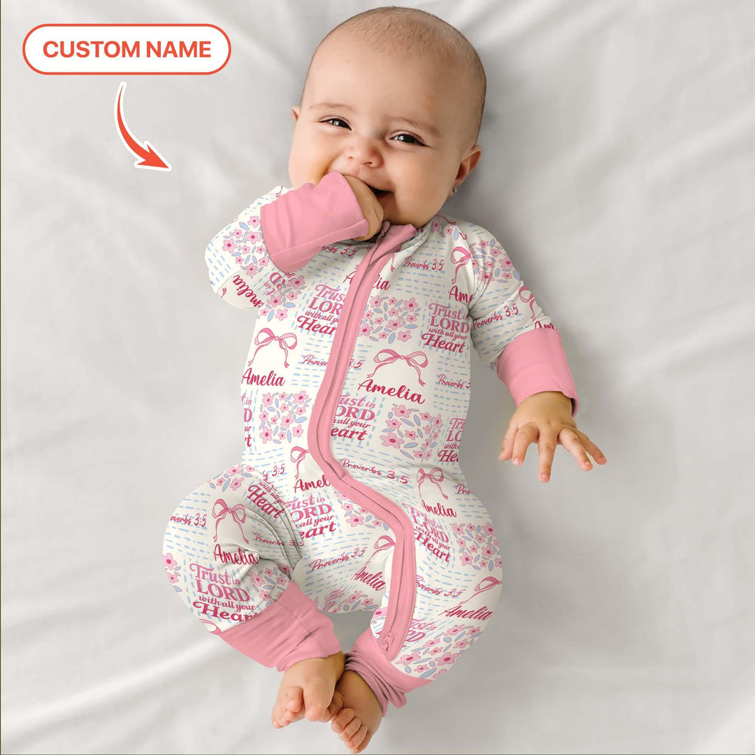 Trust The Lord With All Your Heart Custom Name Bamboo Convertible Zippy