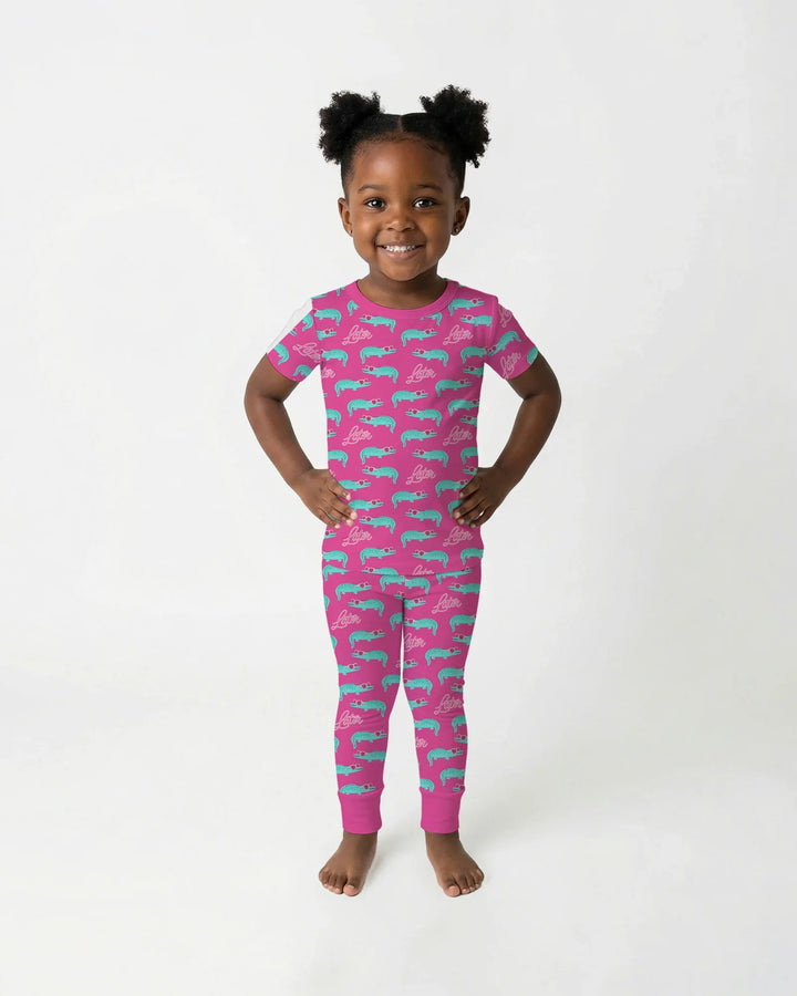 Later Gator Bamboo Two Piece Short Sleeve Pajama Set