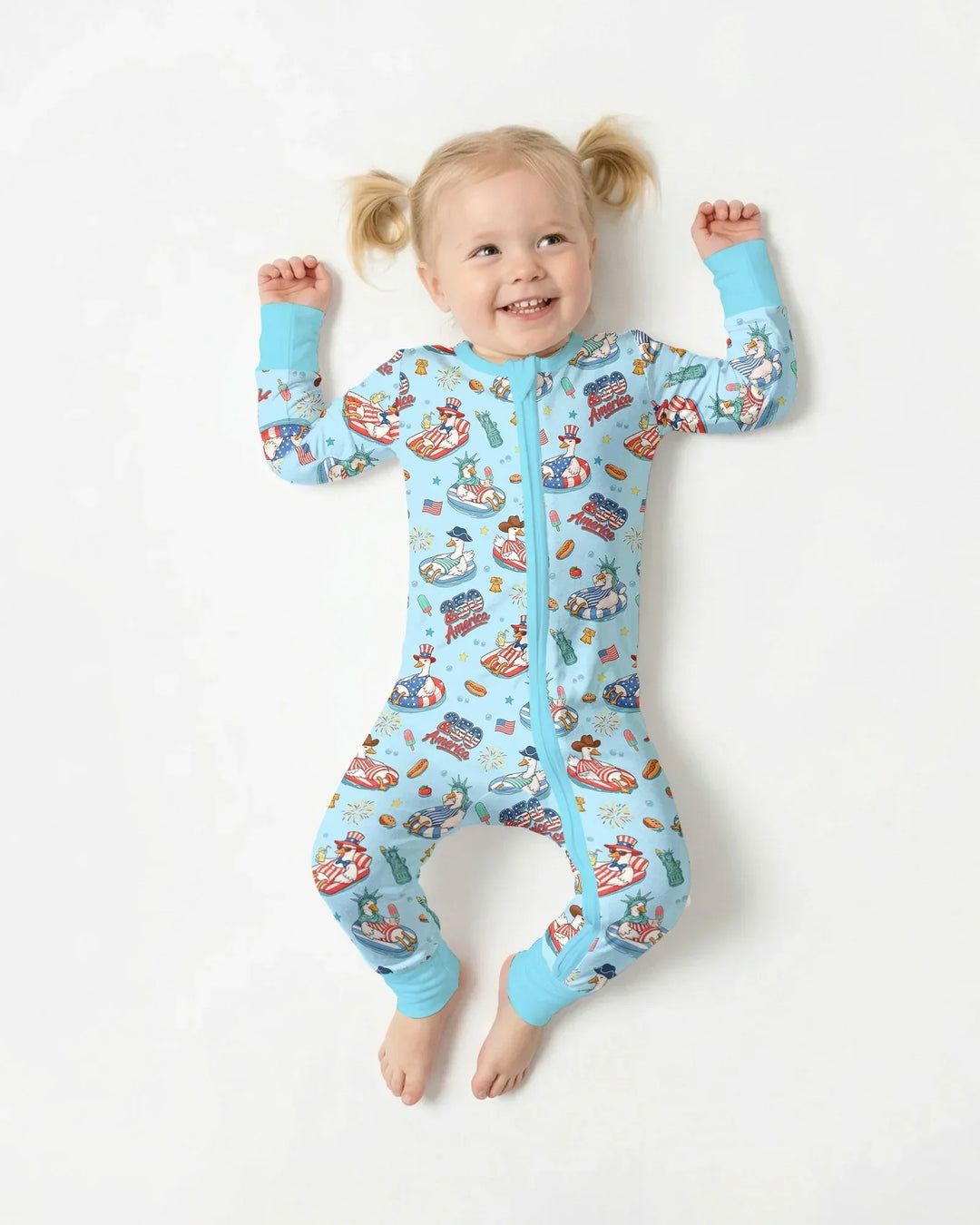 250 America Patriotic Goose Family Matching Bamboo Convertible Zippy