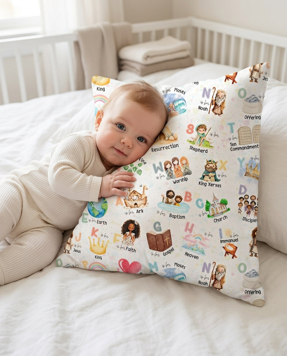 Bible ABC Alphabet Bamboo Pillow Case