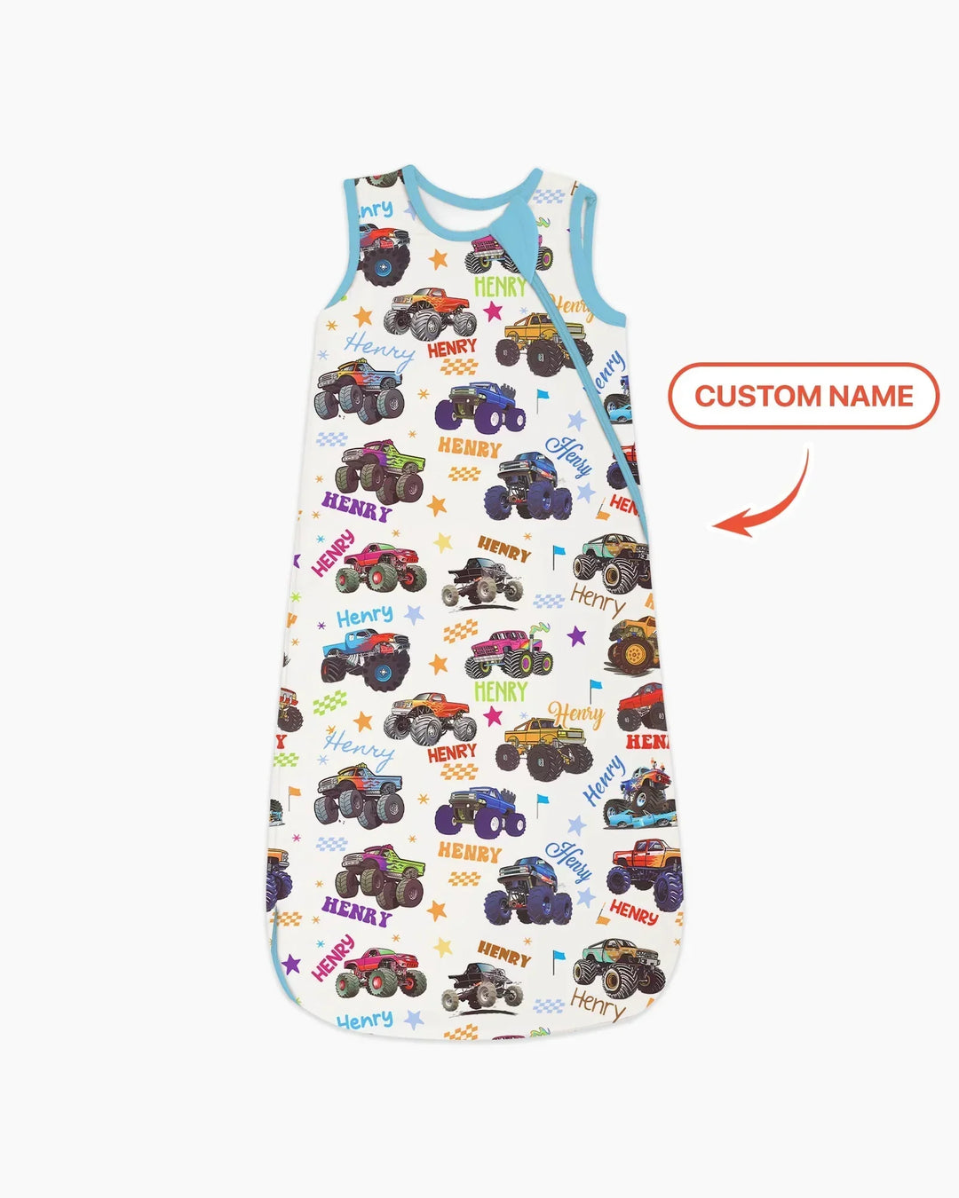 Monster Truck Custom Name Bamboo Sleep Bag