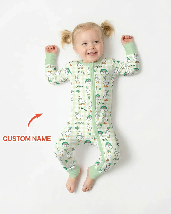Custom Name Lucky Ducks Bamboo Convertible Zippy