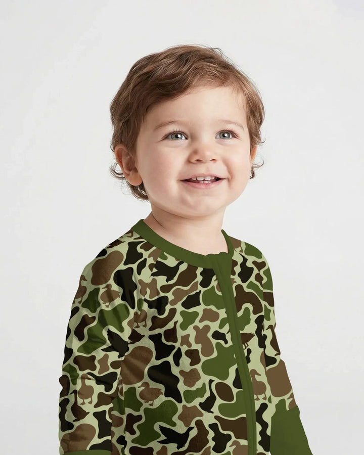Mallard Duck Hunting Camouflage Bamboo Convertible Zippy