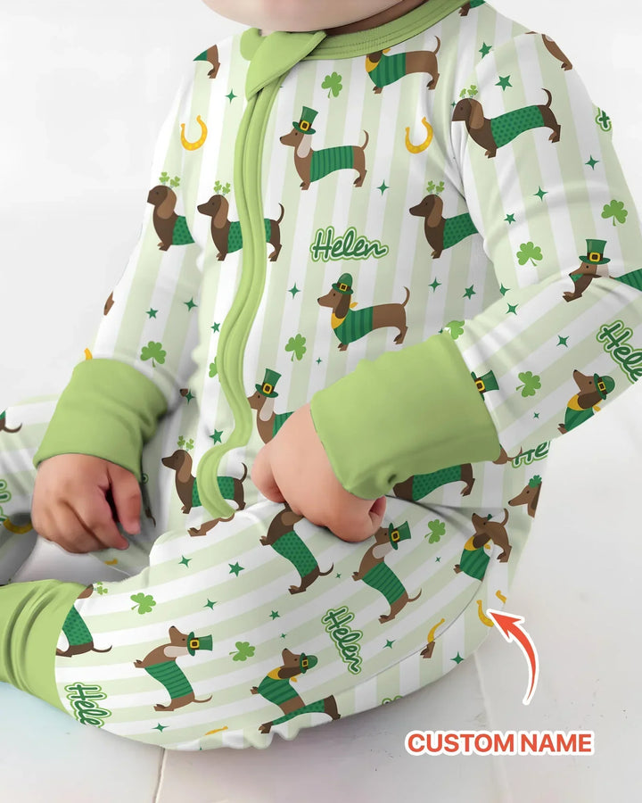 Lucky Dachshunds St. Patrick's Day Family Matching Bamboo Convertible Zippy