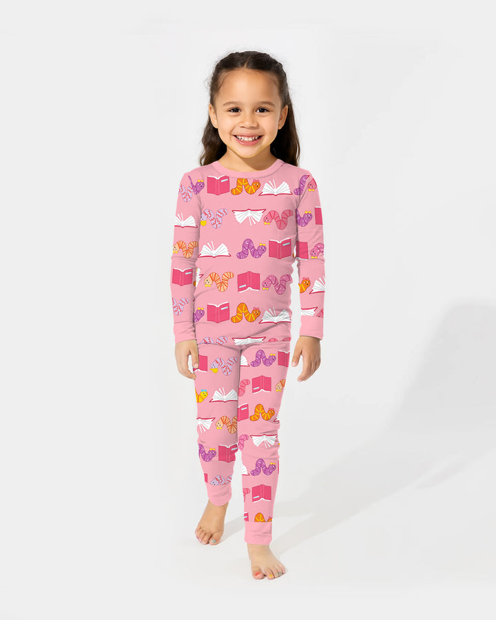 Bookworm Family Matching Bamboo Two Piece Long Sleeve Pajama Set