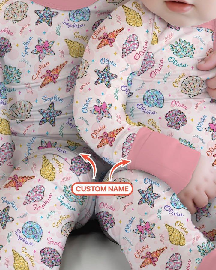 Custom Name Seaside Wildflower Summer Bamboo Convertible Zippy