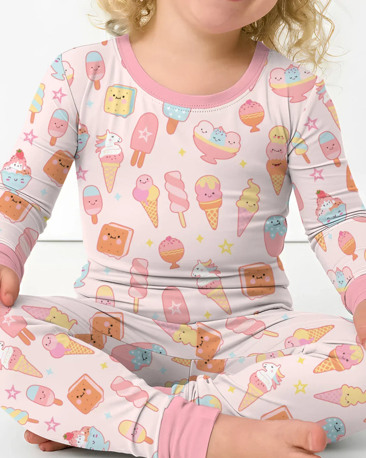 American Ice cream Bamboo Two Piece Long Sleeve Pajama Set