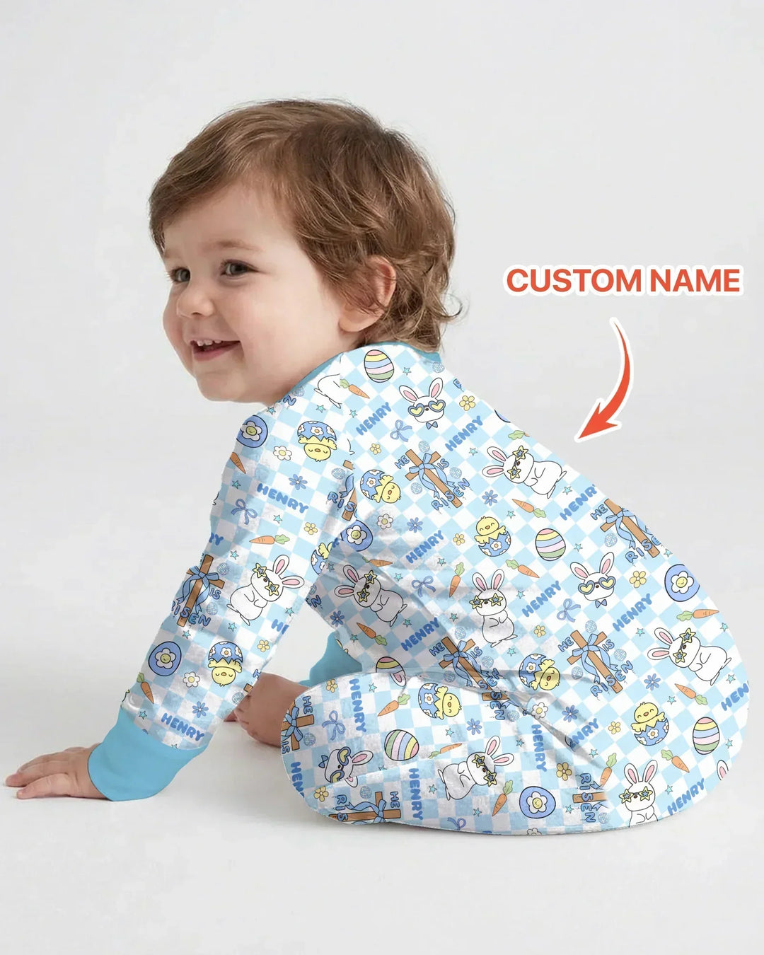 Custom Name Retro Easter Bamboo Convertible Zippy
