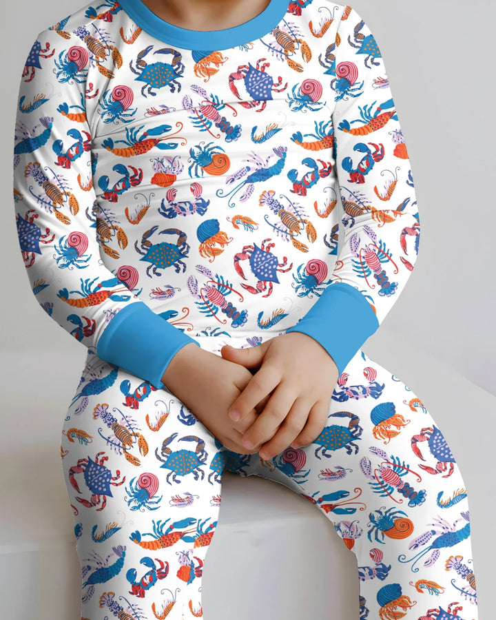 Crustacean Nation Family Matching Bamboo Two Piece Long Sleeve Pajama Set