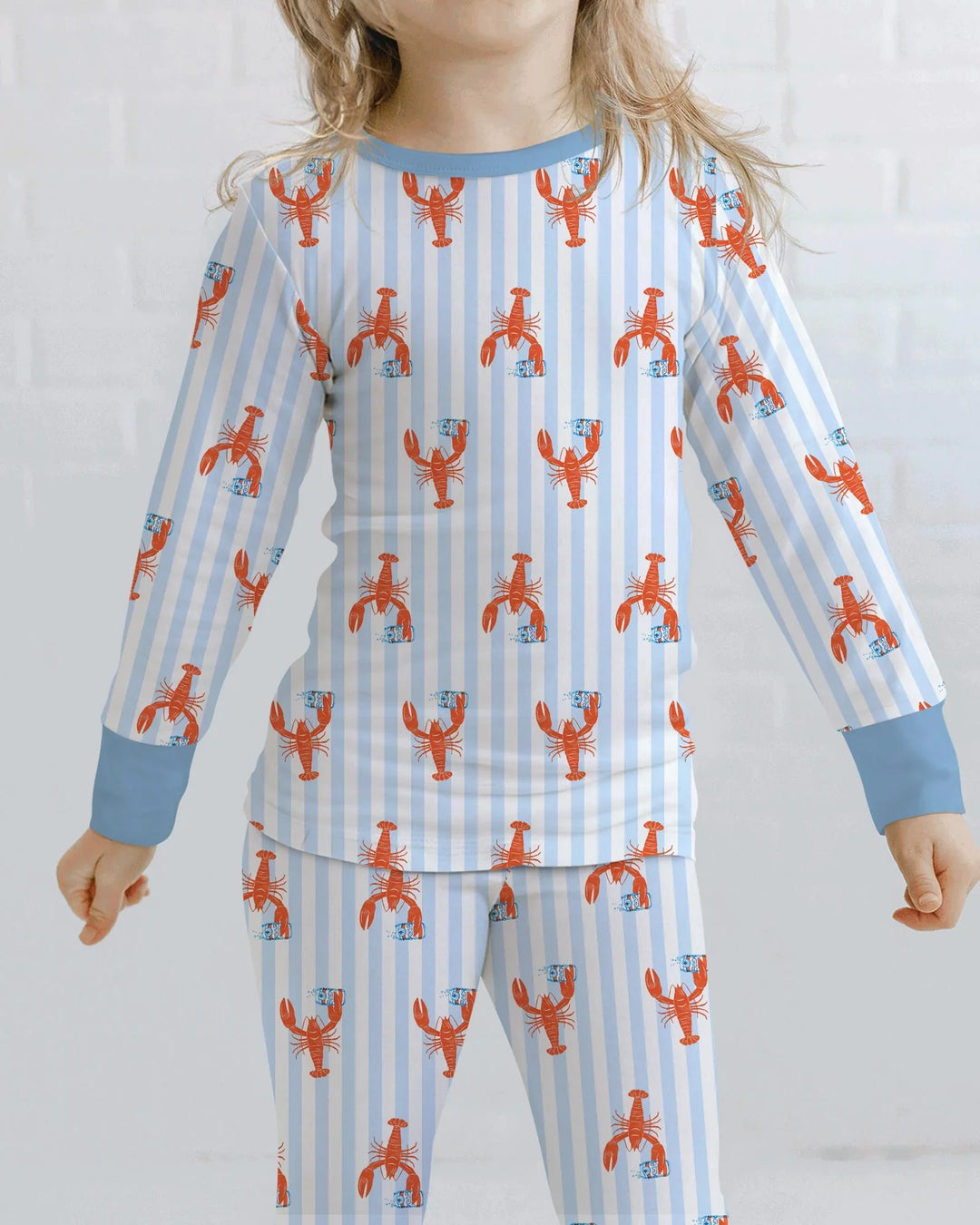 Custom Name Crawfish Beer Season Bamboo Two Piece Long Sleeve Pajama Set