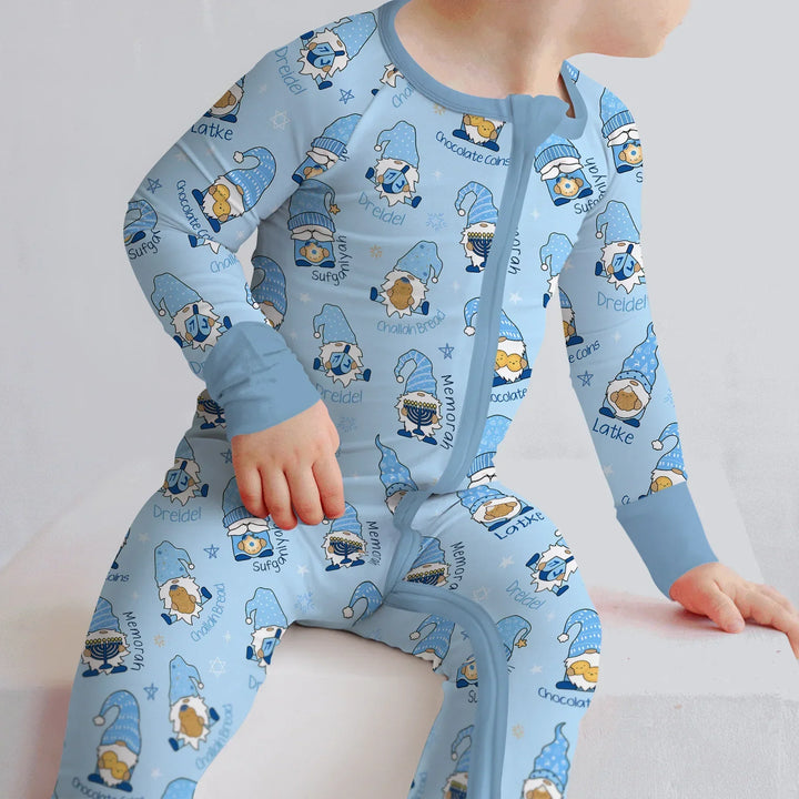 Happy Hanukkah Matching Family Convertible Zippy , Happy Hanukkah Matching Family Convertible Zippy - 0-3M / Girl