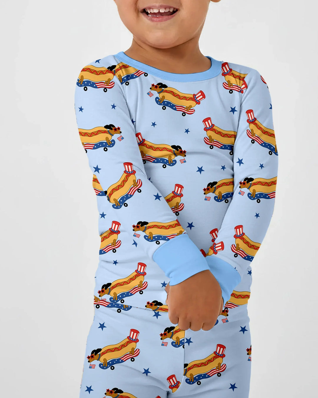 American Hot Dog Bamboo Two Piece Long Sleeve Pajama Set