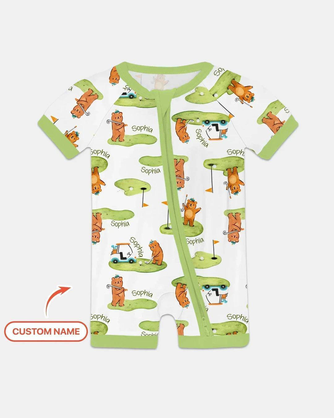 Custom Name Little Bear Golf Club Bamboo Shorty Zippy