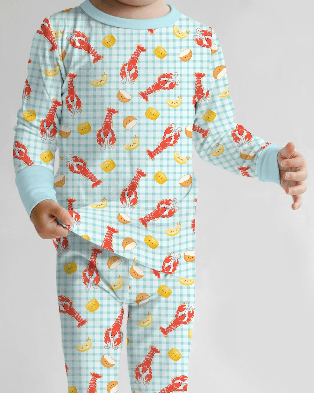Preppy Crawfish Season Bamboo Two Piece Long Sleeve Pajama Set