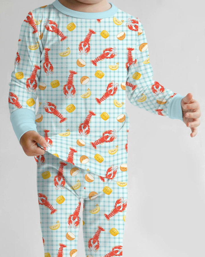 Preppy Crawfish Season Bamboo Two Piece Long Sleeve Pajama Set