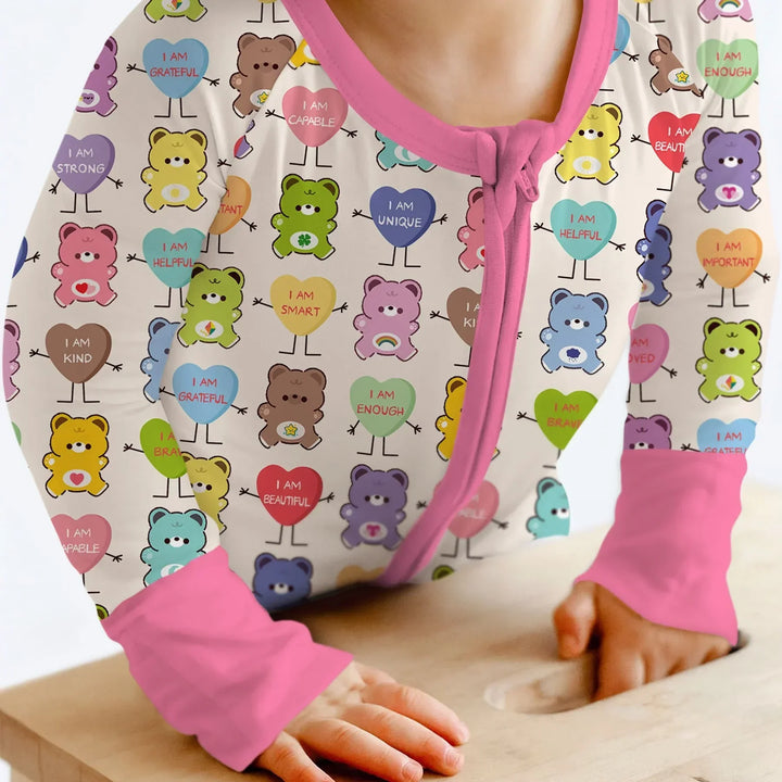 Rainbow Bears Affirmation Bamboo Convertible Zippy